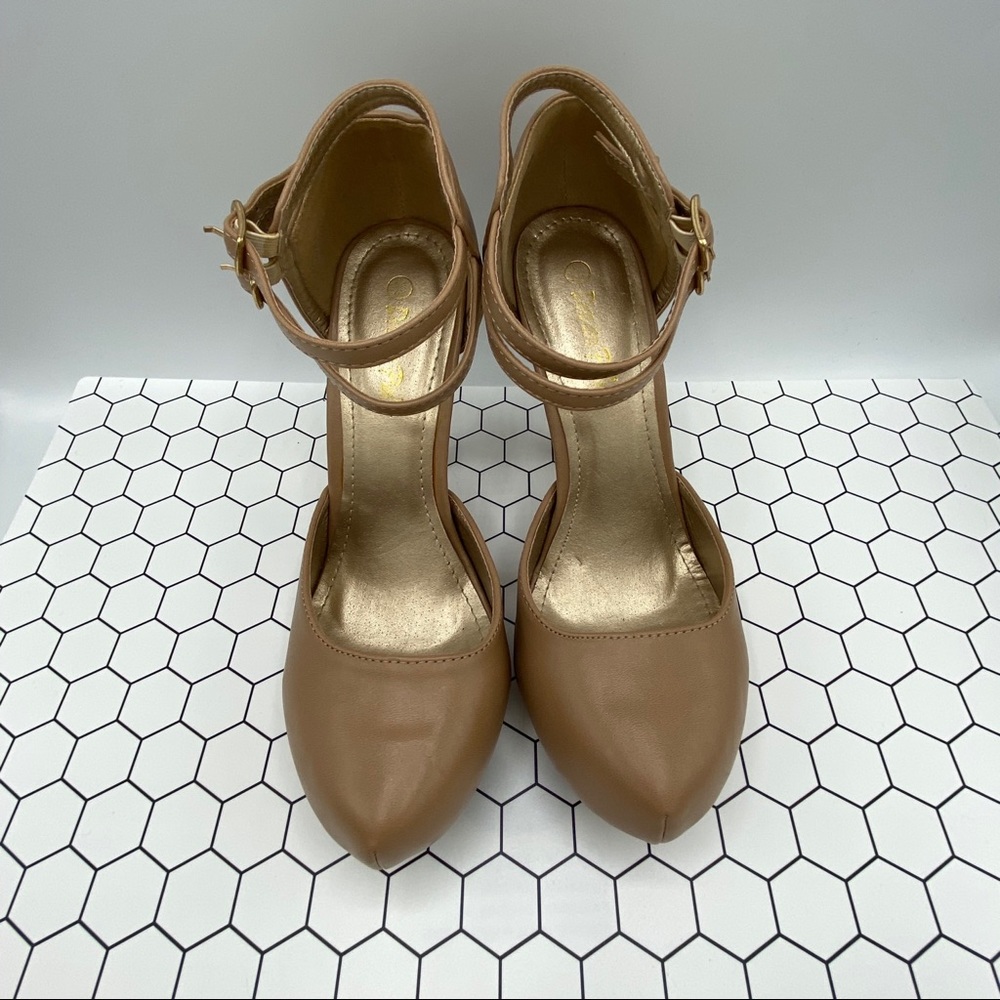 Dream Pairs Nude Heels with Double ankle straps